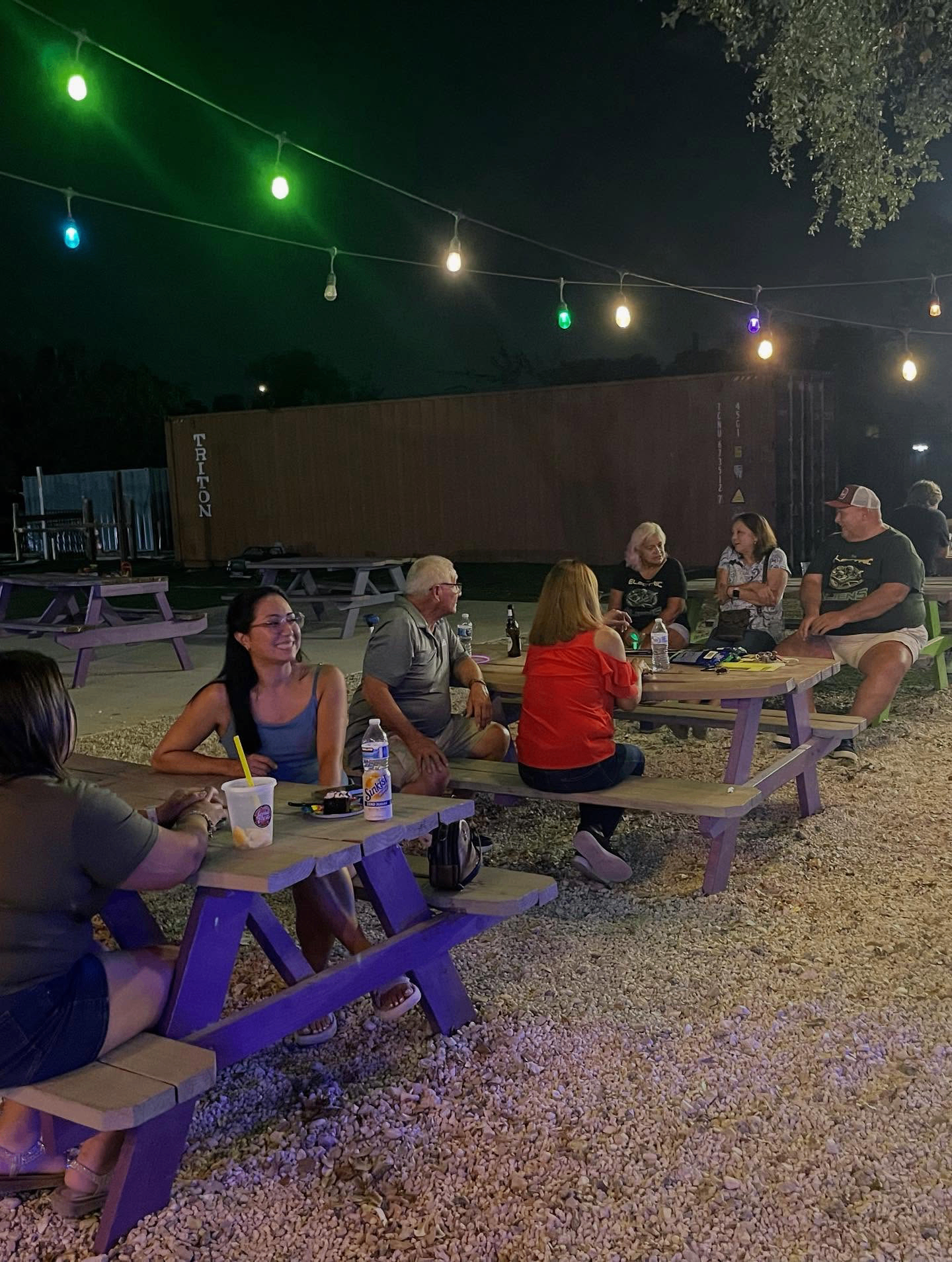 String lights at the food park