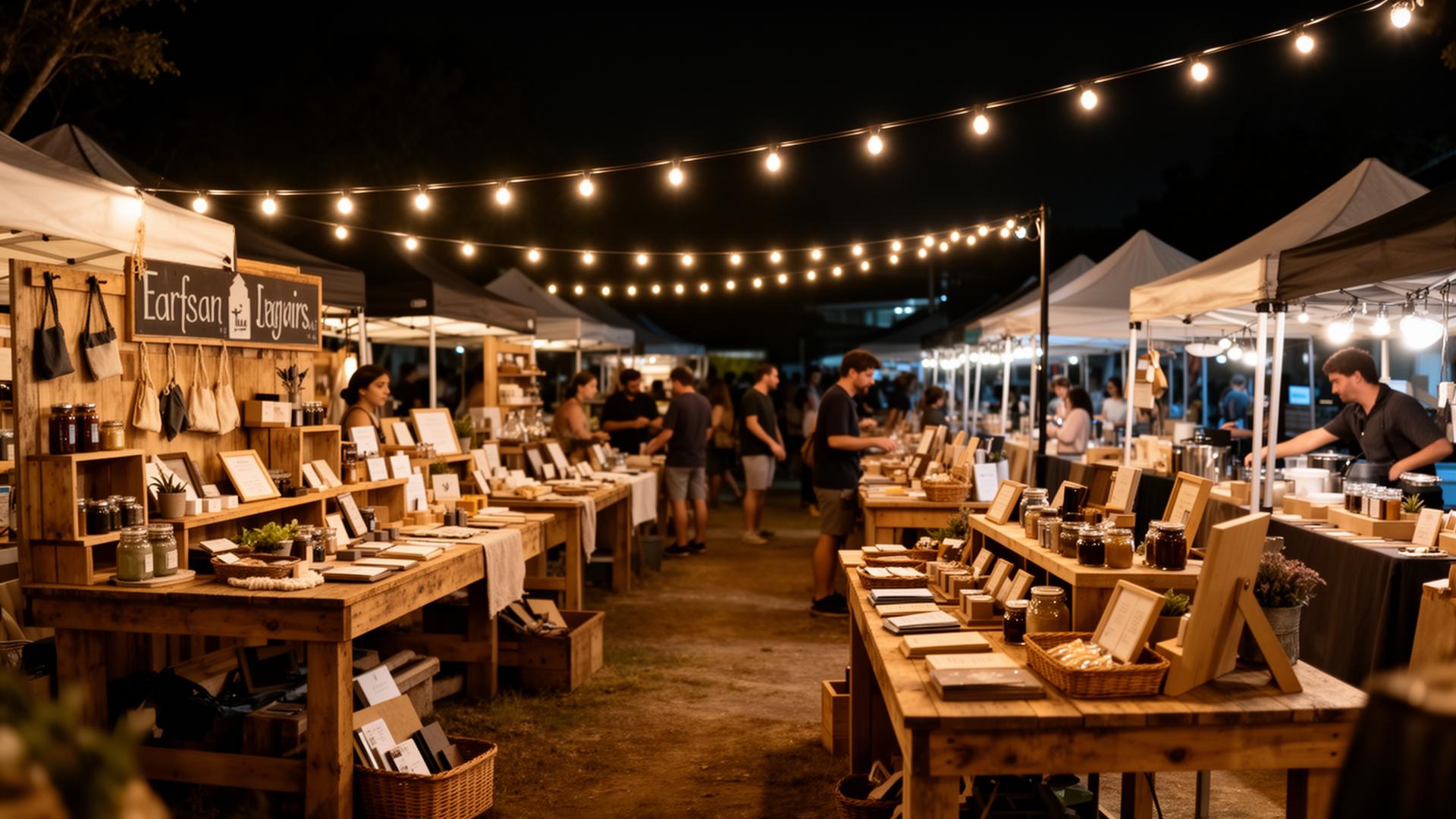Vendor market booths at Area 51